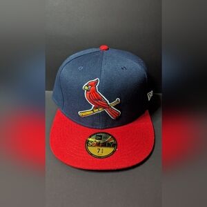 New Era St. Louis Cardinals Alternate 2 On-Field 59FIFTY in navy blue and red.